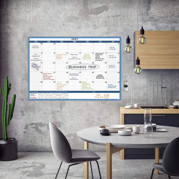 Large Dry Erase Wall Calendar- 38"x26" Undated Monthly Calendar - Premium Laminated Reusable Whiteboard Monthly Planner For Home, Office, Classroom - Image 7