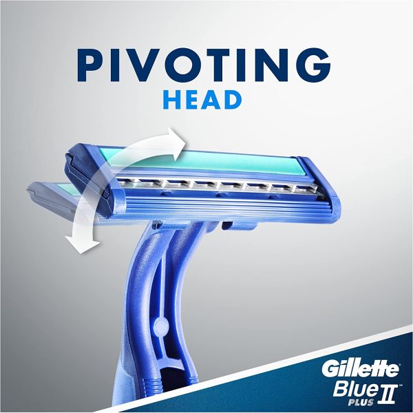 Gillette Blue II UltraGrip Pivot Disposable Shaving Razor, 5 Pack - Image 4