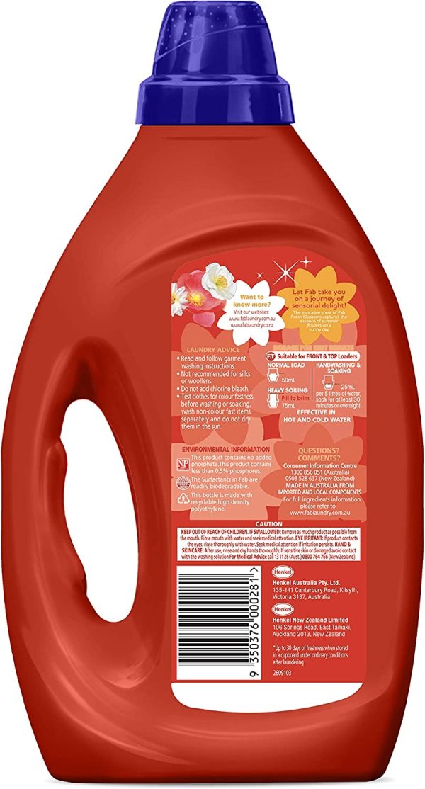 Fab Fresh Blossoms Laundry Liquid Detergent 1 Liter