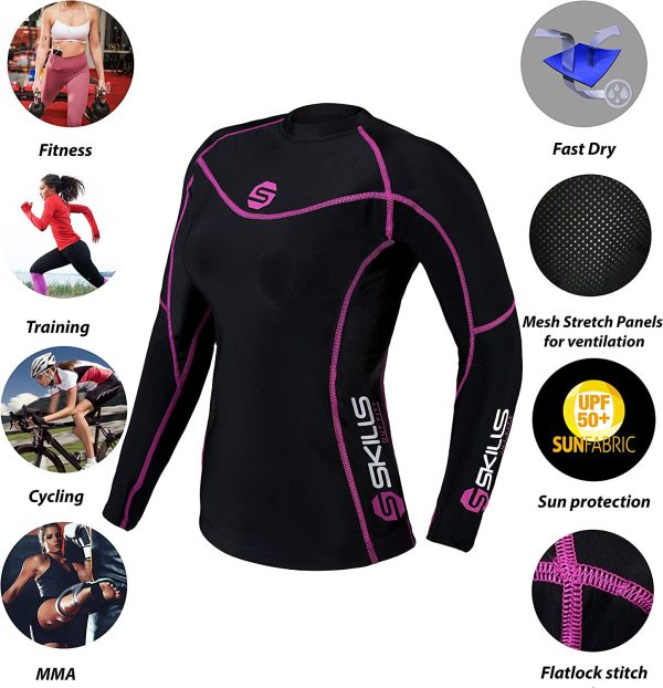 Skills Women Compression Base layer Top Skin Fit Shirt + Pants / Tights set