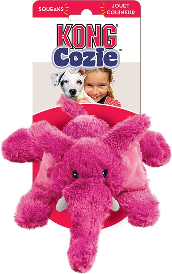 KONG - Cozie Elmer Elephant - Indoor Cuddle Squeaky Plush Dog Toy - for Small Dogs - Image 3