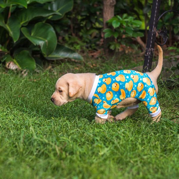 CuteBone Dog Pajamas Yellow Ducks Dog Apparel Dog Jumpsuit Pet Clothes Pajamas Coat - Image 3