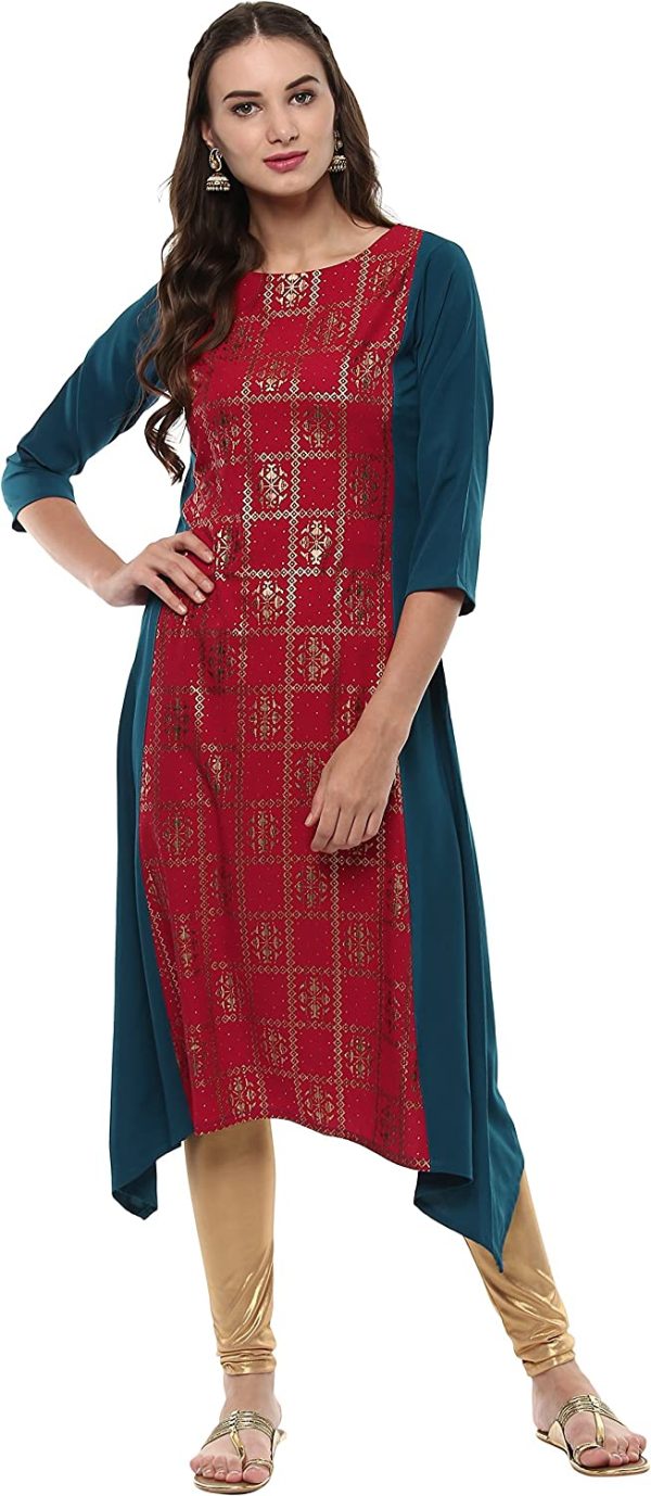 Janasya Indian Tunic Tops Crepe Kurti for Women