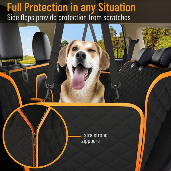 Dog Back Seat Cover Protector - Waterproof, Hammock 600D Heavy Duty Scratch Proof and Nonslip Pet Car Seat Cover for Dogs with Mesh Window - Image 5