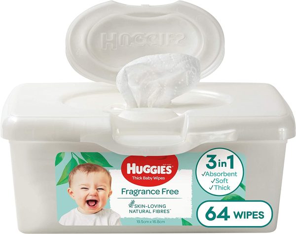 HUGGIES Baby Wipes Fragrance Free Baby Wipes Pop-Up Tubs, 64 Wipes - Image 5