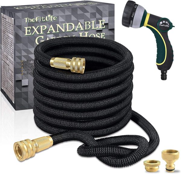 TheFitLife Expandable Garden Hose With Strongest Triple Core Latex & Solid Brass Fittings 8 Pattern Spray Nozzle AU Standard Expending Kink Free Easy Storage Best Flexible Water Hose (25 Feet / 7.5 M) - Image 7