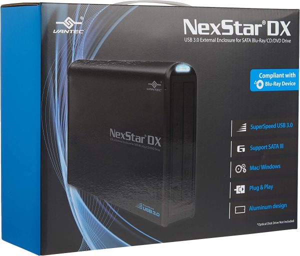 NST-536S3-BK NexStar DX USB 3.0 External Enclosure for SATA Blu-Ray/CD/DVD Drive All Black - Image 4