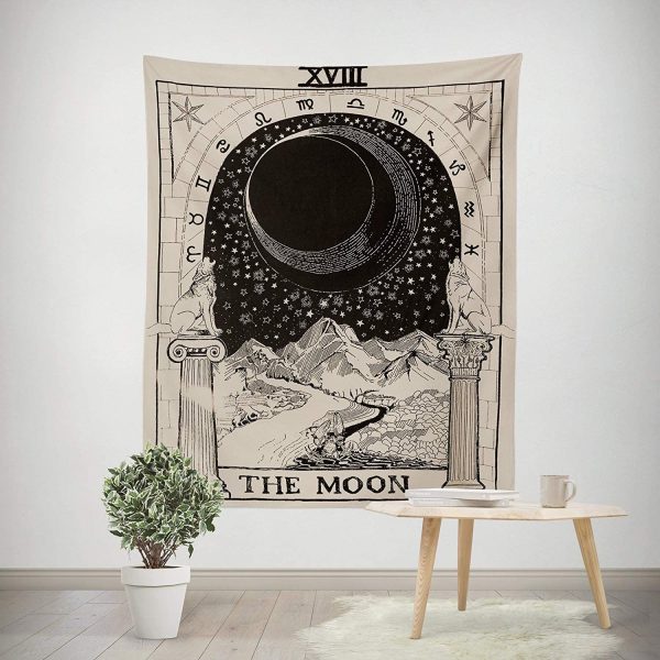 Kingmall Tarot Tapestry, The Moon The Star The Sun Tapestry Medieval Europe Divination Tapestry Wall Hanging Tapestries Mysterious Wall Tapestry for Home Decor (Pack of 3, 51"??59", Sun & Moon & Star) - Image 6