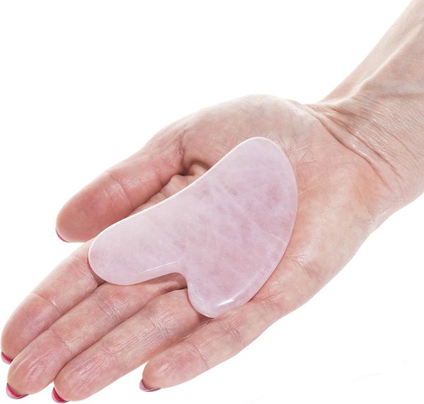 Guasha Scraping Massage Tool ?C Rose Quartz Gua Sha Board - Traditional Scraper Tool for Anti-Aging ?C 100% Natural Pink Quartz Stone Guasha - By Sandine