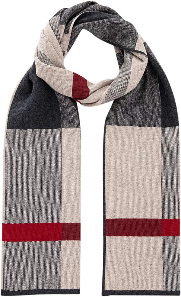 Lallier Men's Merino Wool Scarf, Long Winter Neckwear with Gift Box