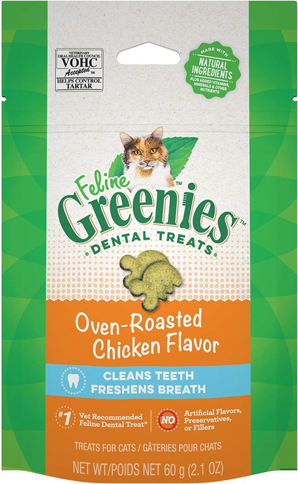 Greenies Feline Dental Cat Treat Chicken Flavour 60G Bag, One Size - Image 6