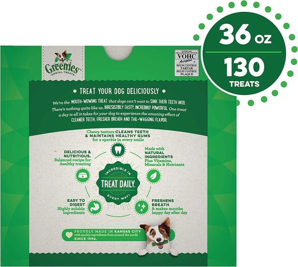 Greenies Original Teenie Dental Dog Treat, 1kg (129 Treats), Adult, Small/Medium/Large - Image 3