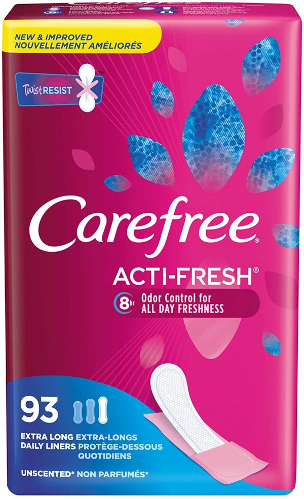 Carefree Acti-Fresh Ultra-Thin Panty Liners, Extra Long To Go , Unscented - 93 Count - Image 2