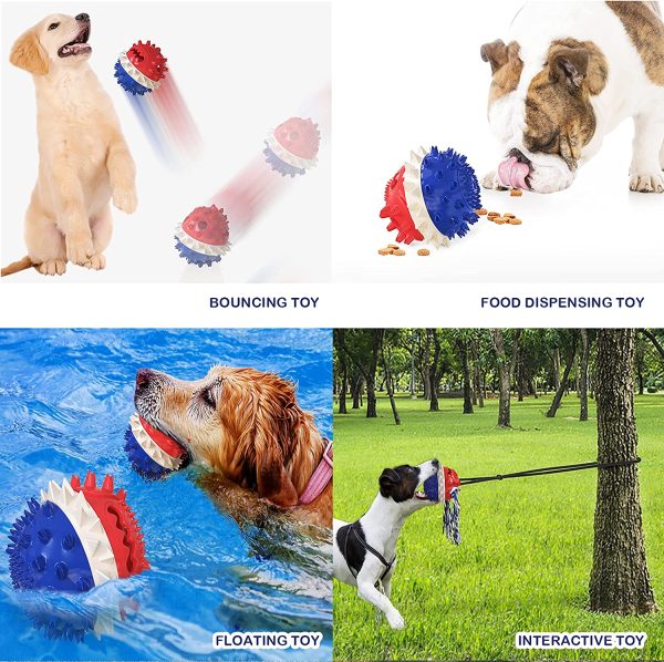 Dog Toys for Aggressive Chewers, Puppy Teething Chew Toys for Medium and Large Breeds with Food Dispensing Features (Ball) - Image 4