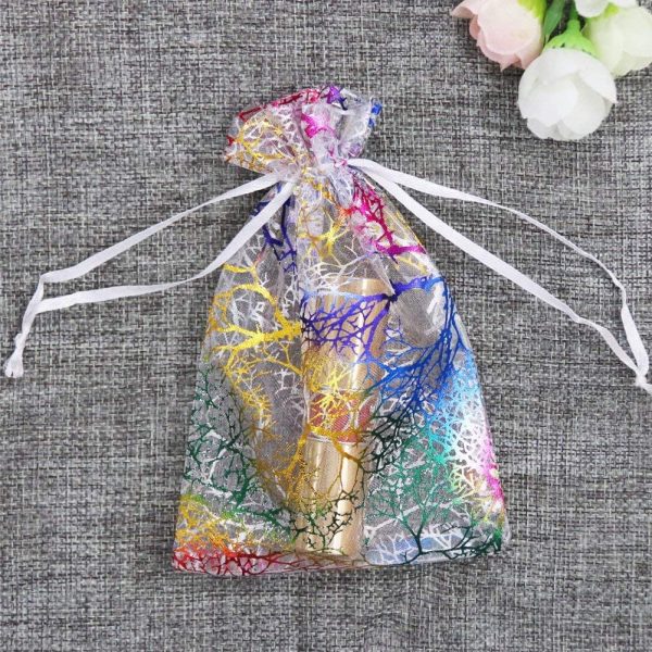 Mixed Color Coralline Organza Gift Bags, Wedding Favor Party Jewelry Candy Pouches,4x6 Inches,Pack of 100 - Image 3