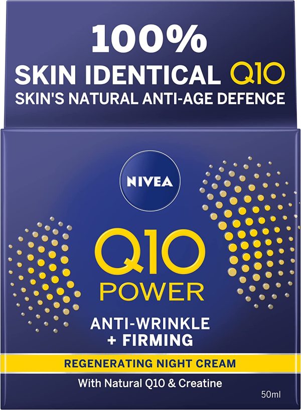 NIVEA Q10 Power Anti-Wrinkle Night Cream (50ml), Anti Aging Face Moisturiser for Women, Firming Face Moisturiser, Anti-Wrinkle Face Cream with Q10 - Image 4