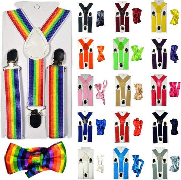 Children Kids Baby Elastic Suspenders Belt Bow Tie Set Boys Girls Bowtie Braces ac4752