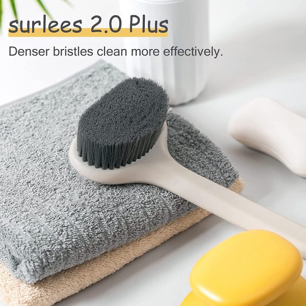 Surlees 2.0 Plus - Back Scrubber for Shower for Men Women Elderly, Bath Brush, Body Brush (15'', Blue) - Image 2