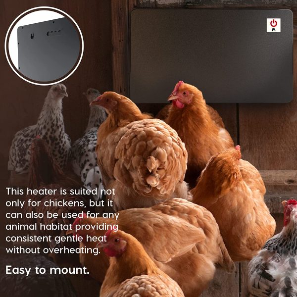 EconoHome Safe Chicken Coop Heater, Outdoor Animal Heater Safer Than Brooder Lamp, Gently Warm, 150 Watts, ETL Compliant for Safety - Also for Pets and Under Desk - Image 3