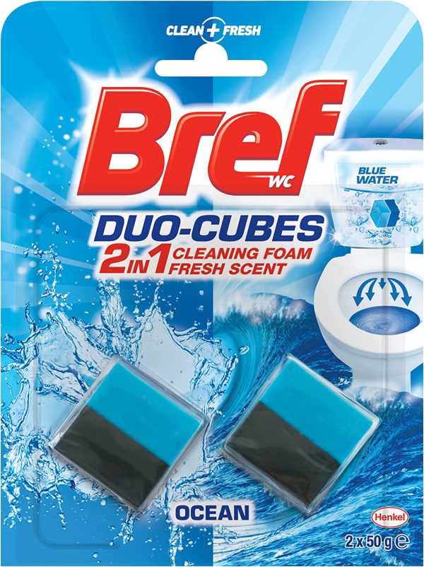 Bref Bref Duo Cubes Original, In Cistern Toilet Cleaner, Blue Water, 2x50g, 100G 100 grams - Image 3