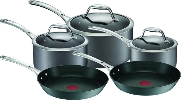 TEFAL Gourmet Anodised Cookware Set, Black, A860S544 5 Pieces - Image 6