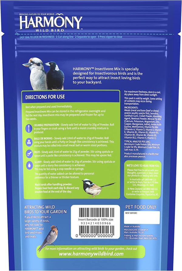 Harmony Insectivore Protein Bird Feed Mix, 5 Pack, 500 Grams - Image 3