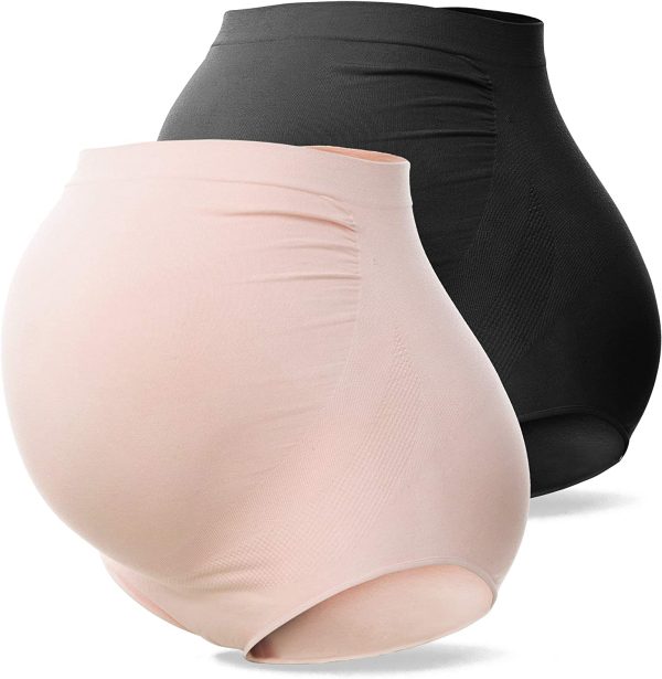 SUNNYBUY Women's Maternity High Waist Underwear Pregnancy Seamless Soft Hipster Panties Over Bump - Image 3