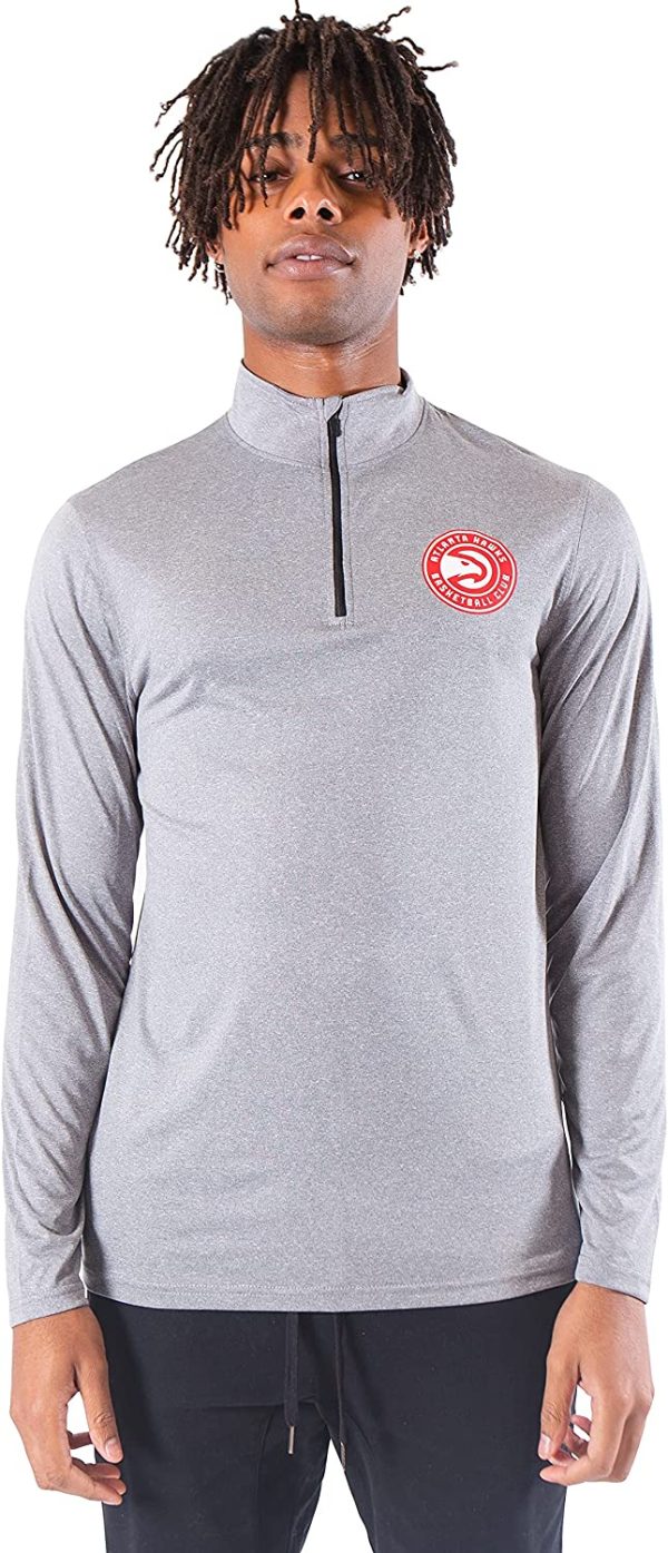 Ultra Game NBA Men's Quarter Zip Long Sleeve Pullover T-Shirt