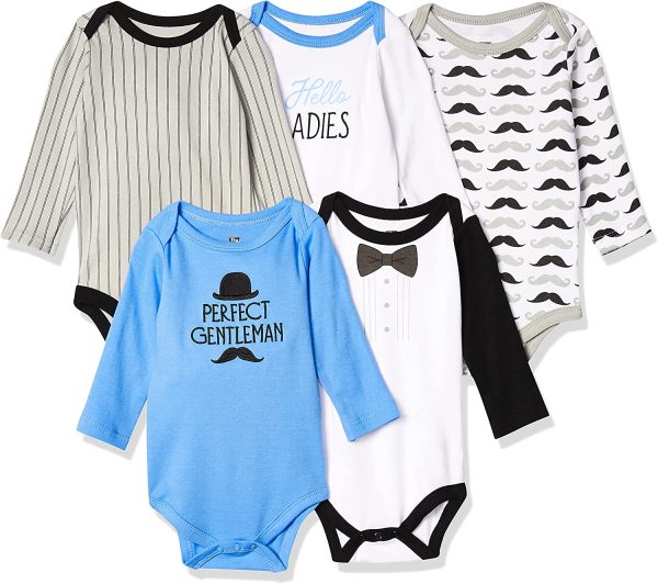 Hudson Baby Unisex Baby Cotton Long-sleeve Bodysuits (5 pack) - Image 3