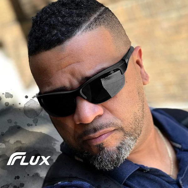 Flux AVENTO Polarized Sports Sunglasses UV400 Protection with Anti-Slip Function and Lightweight Frame - for Men and Women when Driving, Running, Baseball, Golf, Casual Sports and Activities