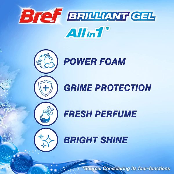 Bref Brilliant Gel Arctic Ocean, Rim block Toilet Cleaner 42g - Image 2