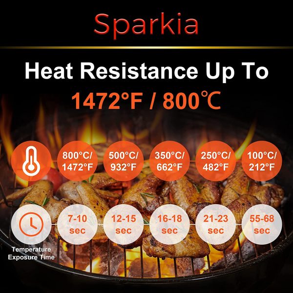 Sparkia Oven Gloves 1472?H 800?? Extreme Heat Resistant - Washable Grilling Gloves with Long Wrist Protect and Non-Slip Silicone,Multi-purpose Gloves for barbecue Cooking Grill Microwave BBQ Grill Welding Smoke - Image 7