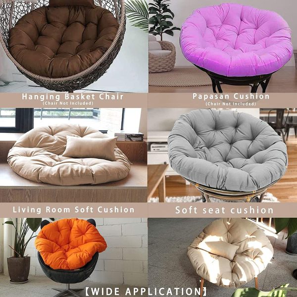 Overstuffed Rattan Papasan Chair Cushion Solid Color Round Thick for Hanging Beds Indoor or Outdoor Swing Rocking Chair Seats