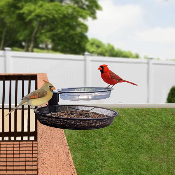 Deck Mounted Bird Feeder Tray and Bird Bath - Image 4