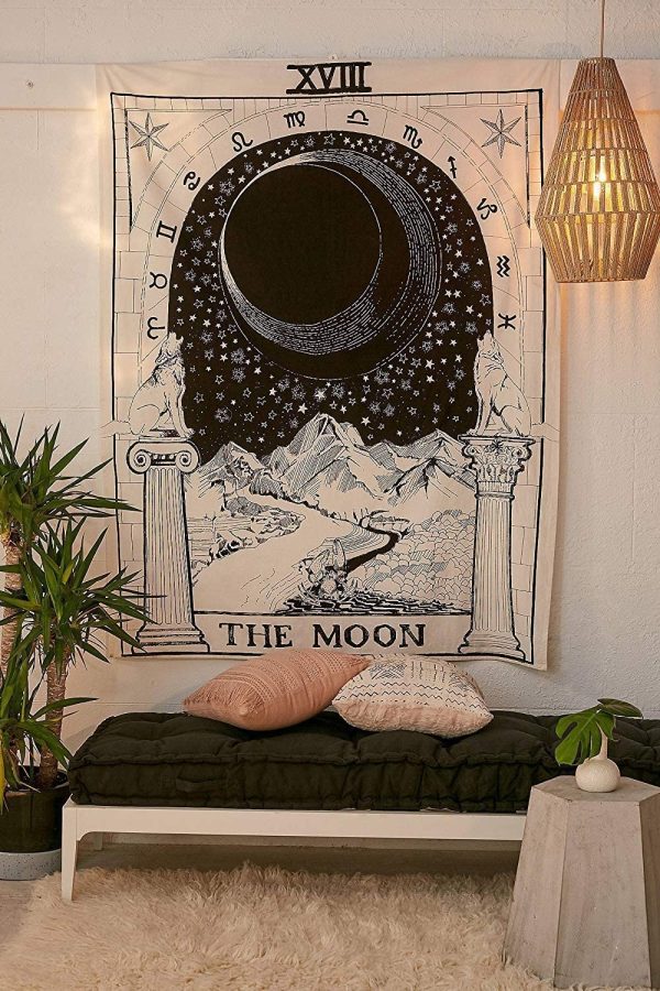 Kingmall Tarot Tapestry, The Moon The Star The Sun Tapestry Medieval Europe Divination Tapestry Wall Hanging Tapestries Mysterious Wall Tapestry for Home Decor (Pack of 3, 51"??59", Sun & Moon & Star)