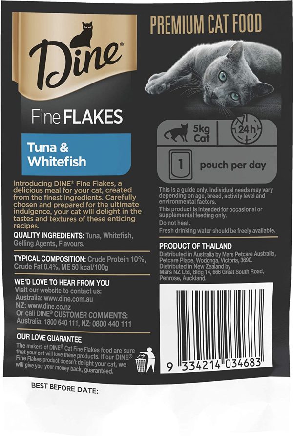 Dine Fine Flakes Tuna And Whitefish Wet Cat Food 35G, 12 Pack - Image 4