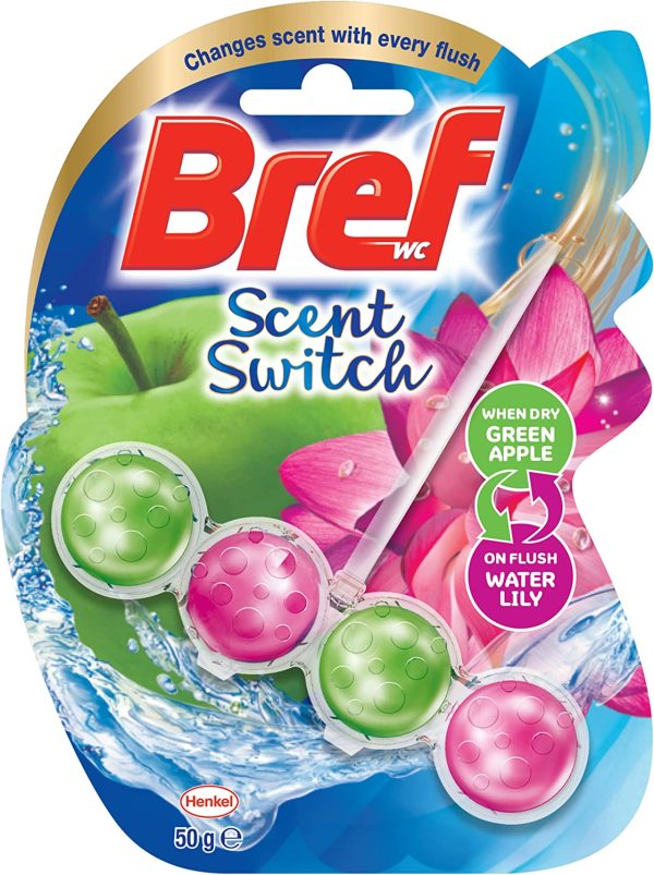 Bref Scent Switch Floral Apple/Water Lily, Toilet Cleaner, 50g