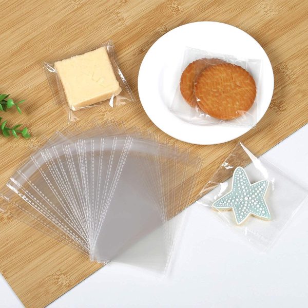 GWHOLE 100 PCS 2.75x 3.94 inch Resealable Clear Cello Cellophane Bags Self Adhesive Sealing for Bakery, Candle, Soap, Cookie Poly Bags - Image 3