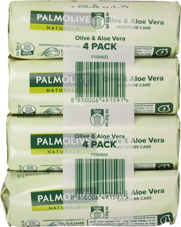 Palmolive Naturals Bar Soap, 4 Pack x 90g, Moisture Care with Natural Olive & Aloe Vera - Image 8