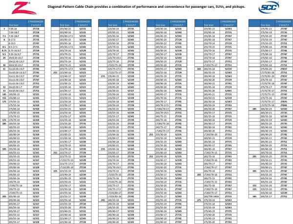 Company SZ315 Shur Grip Super Z Passenger Car Tire Traction Chain - Set of 2