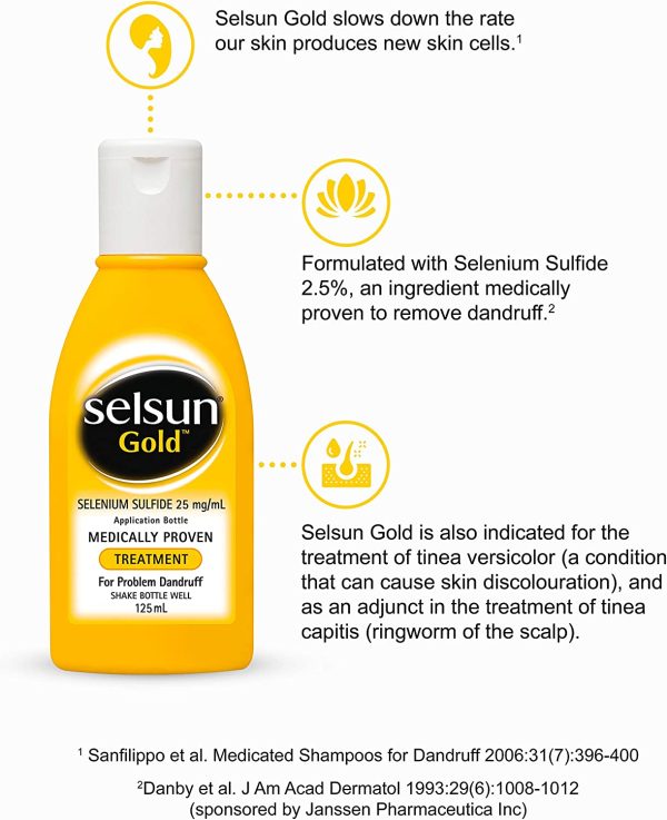 Selsun Gold Anti Danndruff Treatment Shampoo, Medically proven treatment for dandruff control, Reduces flaking, 125mL - Image 8