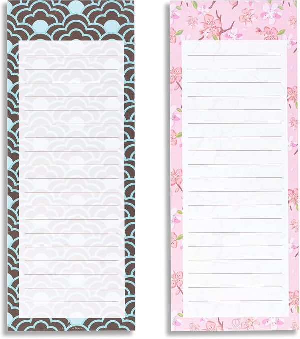 Magnetic Notepads, 2-Pack 60 Sheets Per Pad 3.5?? x 9??, for Fridge, Kitchen, Shopping, Grocery, to-Do List, Memo, Reminder, Note, Book, Stationery, (OrigamiNotes Deep Ocean)