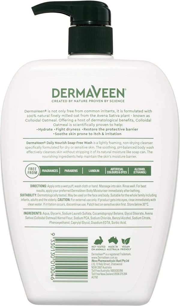 DermaVeen Daily Nourish Soap Free Wash, 1L