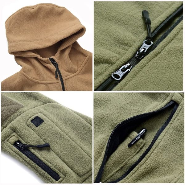 ReFire Gear Men's Warm Military Tactical Sport Fleece Hoodie Jacket - Image 5