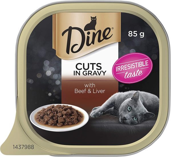 Dine Cuts In Gravy With Beef And Liver Wet Cat Food 85G, 28 Pack - Image 4