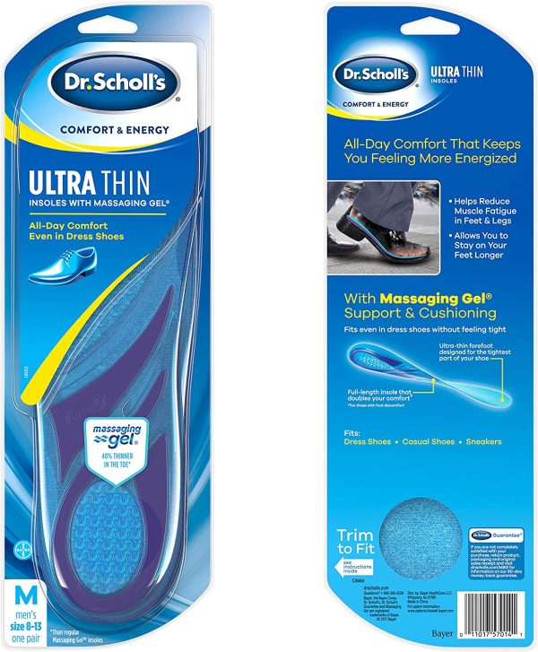 Dr. Scholl's ULTRA THIN Insoles // Massaging Gel Insoles 30% Thinner in the Toe for Comfort in Dress Shoes (for Men's 8-13, also available for Women's 6-10) - Image 8