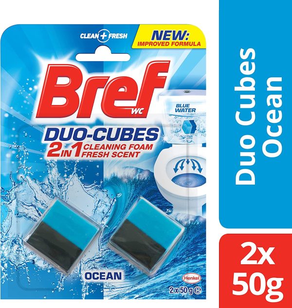 Bref Bref Duo Cubes Original, In Cistern Toilet Cleaner, Blue Water, 2x50g, 100G 100 grams - Image 6