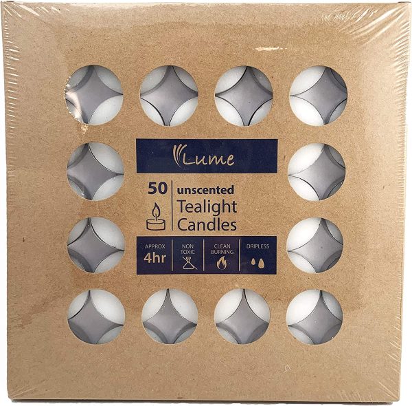 LUME  Tealight Candle 4 Hour Box50 White - Image 2