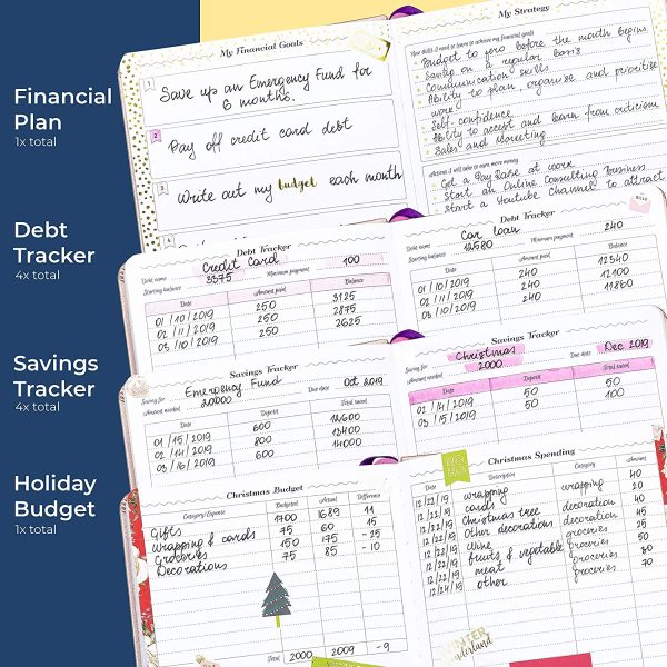 GoGirl Budget Planner - Monthly Financial Planner Organizer Budget Book. Expense Tracker Notebook Journal to Control Your Money. Undated - Start Any Time, 5.3" x 7.7", Lasts 1 Year Compact (5.3" x 7.7") - Smaller than A5 Black - Image 5