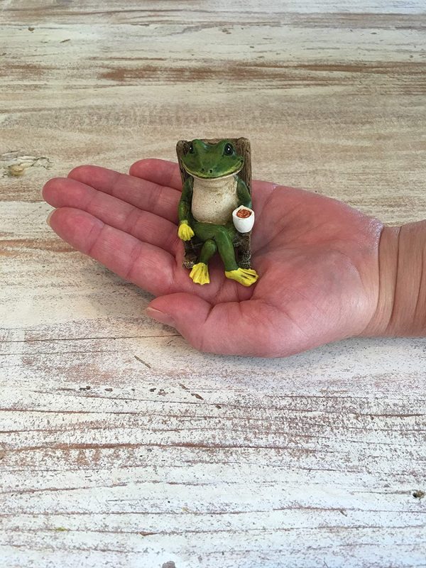 Miniature Frog Garden Statue - 2 Tall - Mini Outdoor Accessory Figurine for Fairy Garden - Image 4